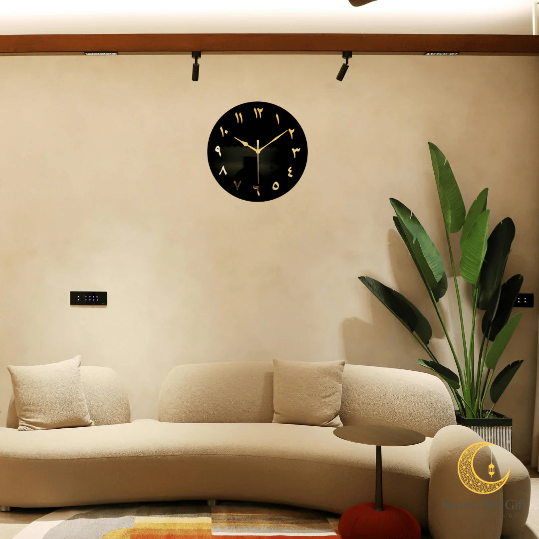 Premium Arabic Numerals Wall Clock – 12 Inch (30cm) Silent Sweep